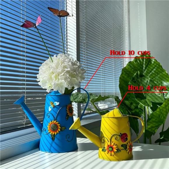1 Liter Decorative Metal Sunflower & Ladybug Watering Can (4 Cups | 32 OZ) - Picture 6 of 7